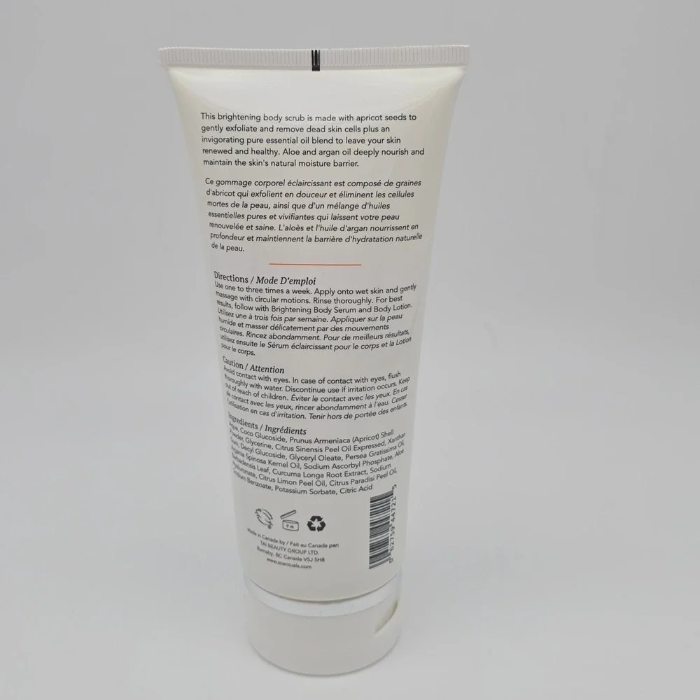 Scentuals Brightening Body Scrub 200ml Vitamin C Hyaluronic Acid Natural Organic